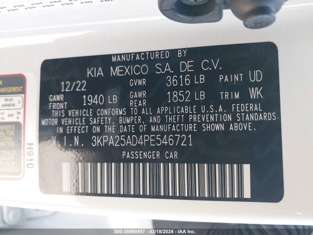 KIA Rio 5-door S 2023 3KPA25AD4PE546721 Image 9