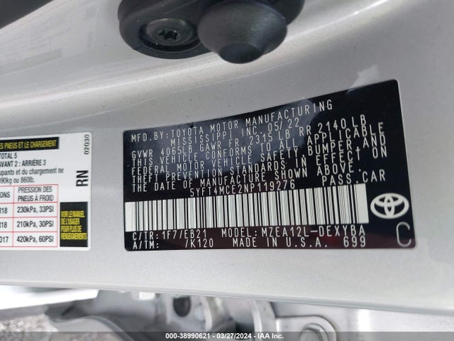 Toyota Corolla Xse 2022 5YFT4MCE2NP119276 Image 9
