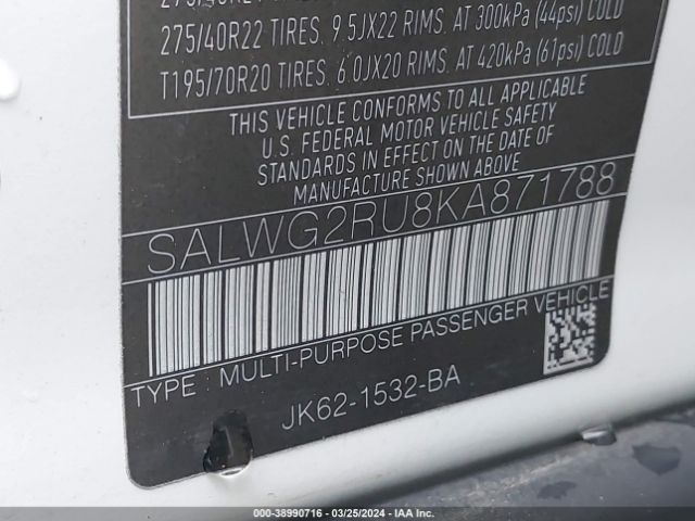 SALWG2RU8KA871788 Land Rover Range Rover Sport Se Mhev