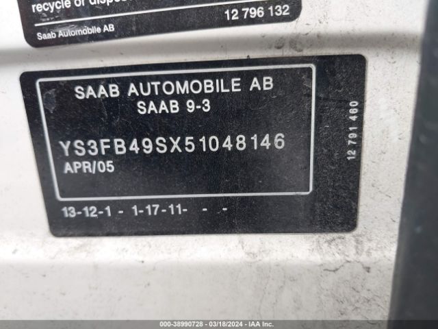 2005 SAAB 9-3 YS3FB49SX51048146 Photo 8