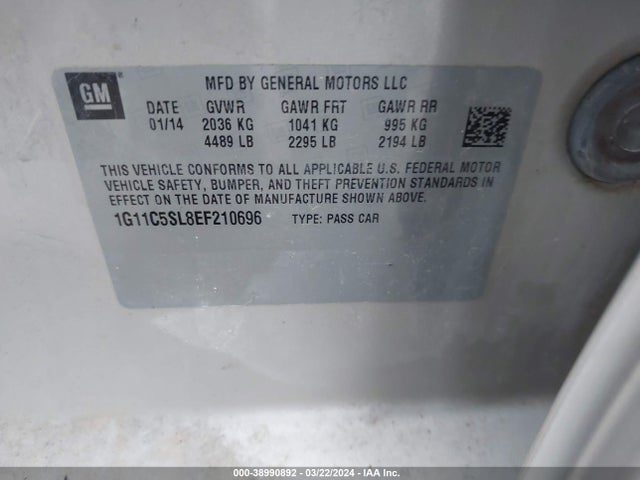 Chevrolet MALIBU 1LT 2014 1G11C5SL8EF210696 Image 9