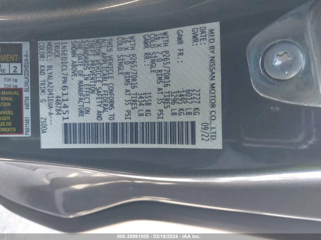 Nissan Frontier King Cab S 4x2 2023 1N6ED1CL7PN611451 Image 9