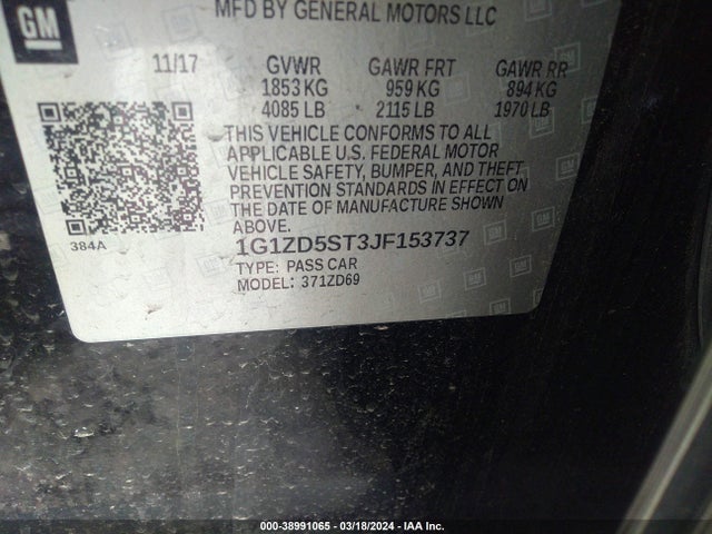 Chevrolet MALIBU LT 2018 1G1ZD5ST3JF153737 Image 9