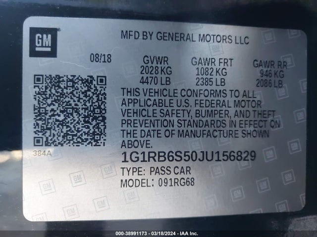 Chevrolet Volt Premier 2018 1G1RB6S50JU156829 Image 9