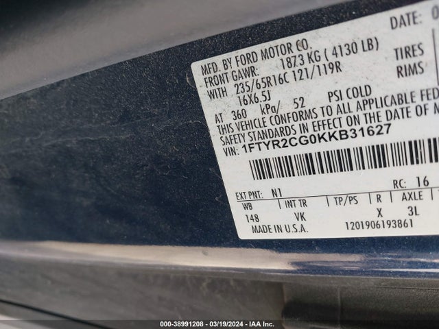 Ford Transit-250 2019 1FTYR2CG0KKB31627 Image 9