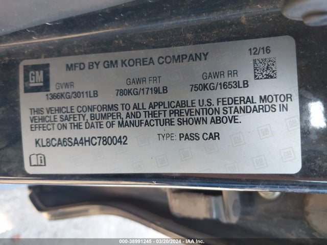Chevrolet Spark Ls Manual 2017 KL8CA6SA4HC780042 Image 9