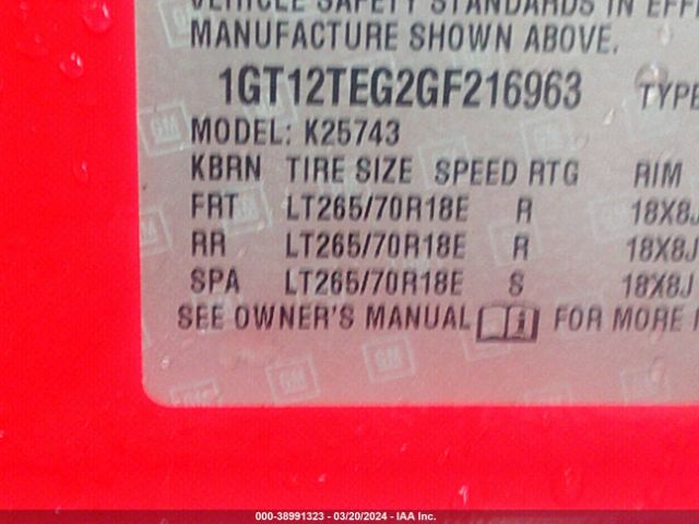 1GT12TEG2GF216963 GMC Sierra 2500hd Slt
