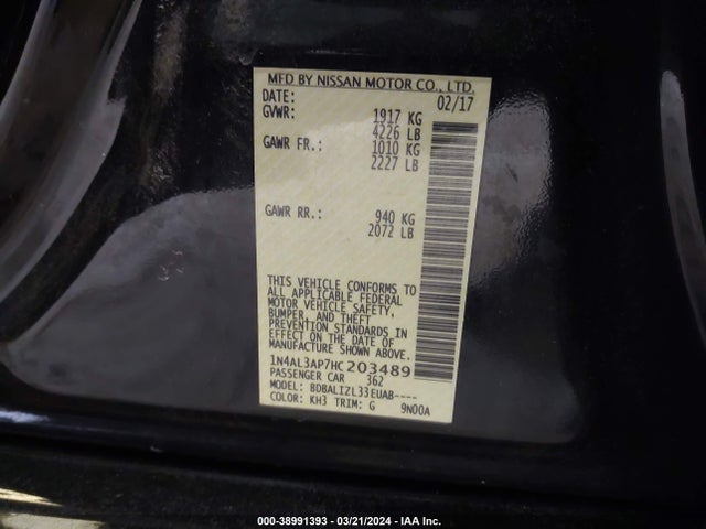 Nissan Altima 2.5 Sv 2017 1N4AL3AP7HC203489 Image 9