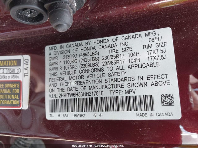 Honda CR-V LX 2017 2HKRW6H33HH217810 Image 9