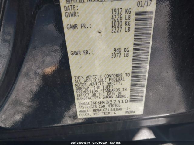 1N4AL3AP8HN332510 Nissan Altima 2.5 S