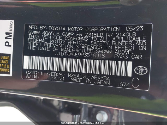 Toyota Corolla Xse 2023 JTDT4MCE9P3518018 Image 9