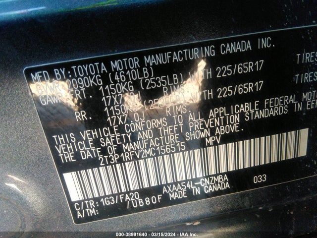 Toyota Rav4 Xle 2021 2T3P1RFV2MC156515 Image 9