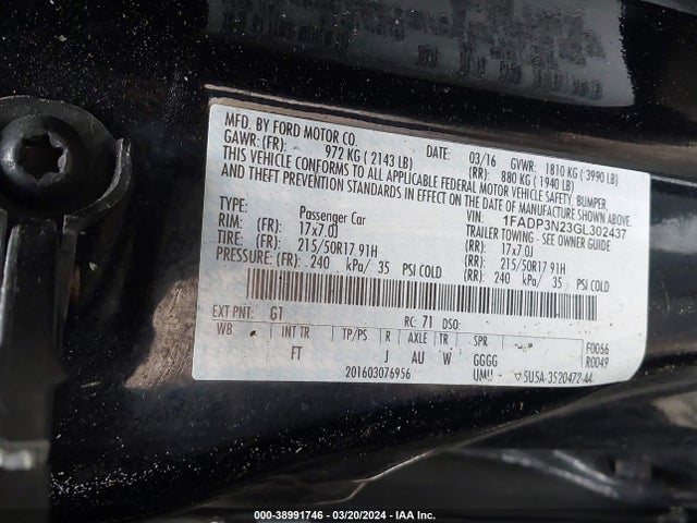 Ford Focus Titanium 2016 1FADP3N23GL302437 Image 9