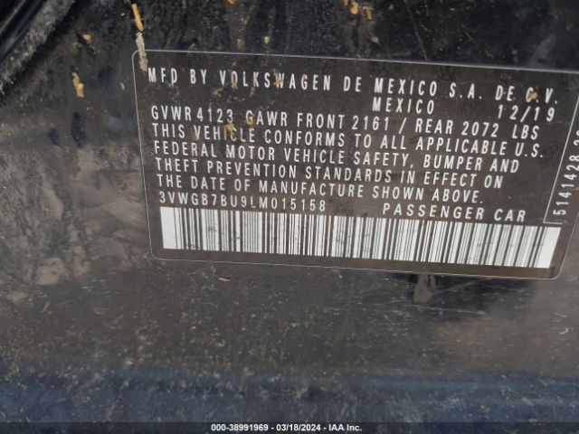 3VWGB7BU9LM015158 Volkswagen Jetta 1.4t Sel Premium