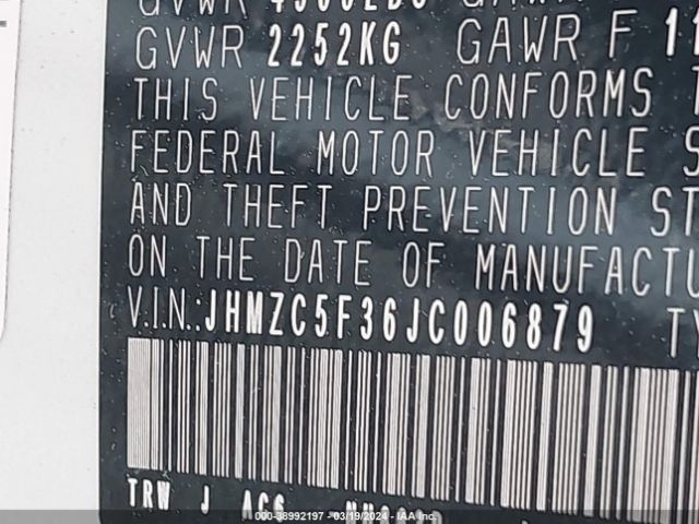 JHMZC5F36JC006879 Honda Clarity Plug-in Hybrid Touring