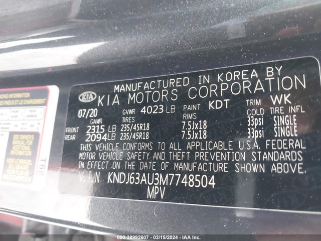 KIA Soul Gt-line 2021 KNDJ63AU3M7748504 Image 9