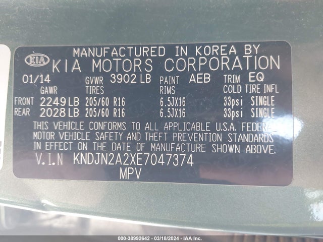 KIA Soul 2014 KNDJN2A2XE7047374 Image 9