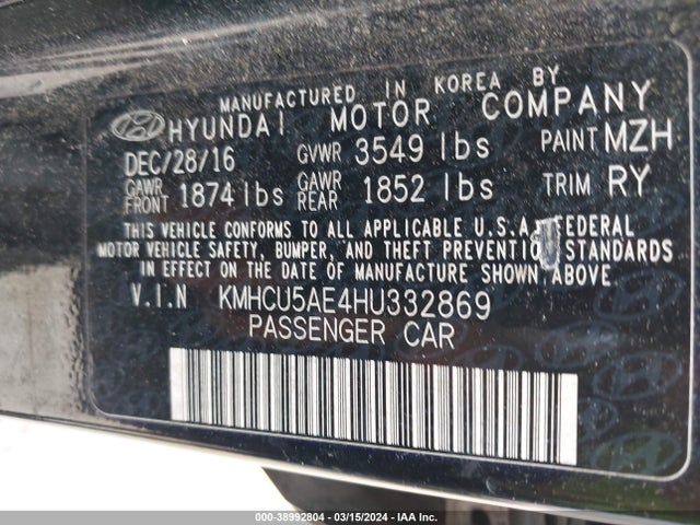 Hyundai Accent Sport 2017 KMHCU5AE4HU332869 Image 9