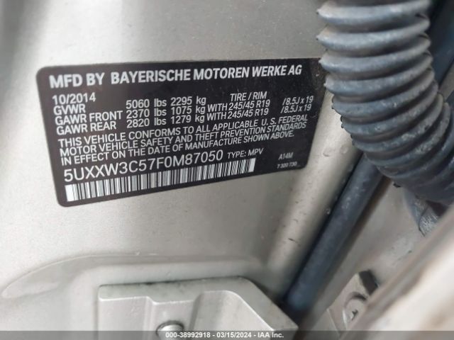 5UXXW3C57F0M87050 BMW X4 Xdrive28i