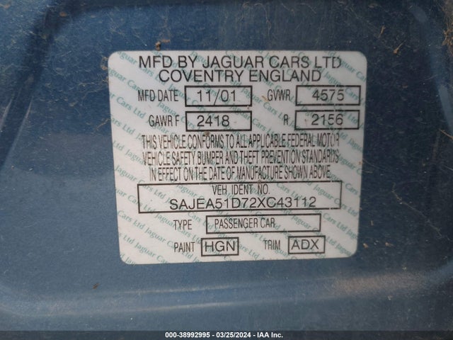 2002 JAGUAR X-TYPE SAJEA51D72XC43112 Photo 8