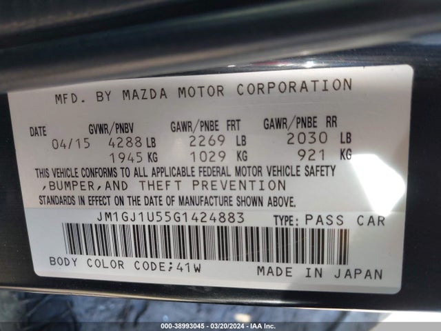 JM1GJ1U55G1424883 Mazda Mazda6 I Sport