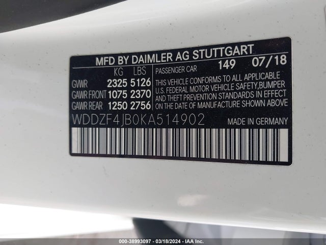 Mercedes-Benz m274 2019 WDDZF4JB0KA514902 Image 21