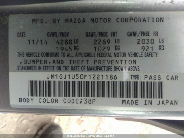 JM1GJ1U50F1221186 Mazda Mazda6 I Sport
