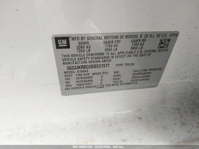 Chevrolet Silverado 1500 1lt 2014 3GCUKREC6EG537977 Image 9