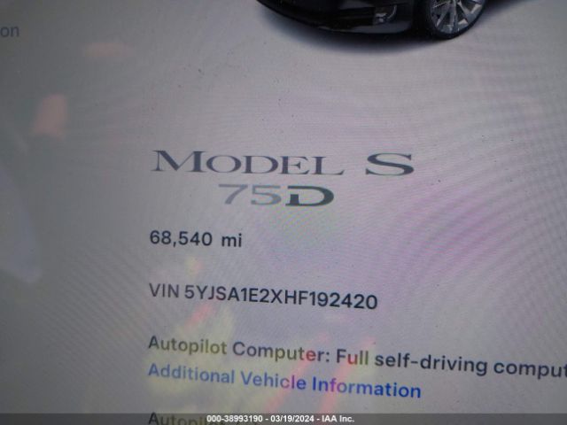 5YJSA1E2XHF192420 Tesla Model S 100d/60d/75d/90d/p100d