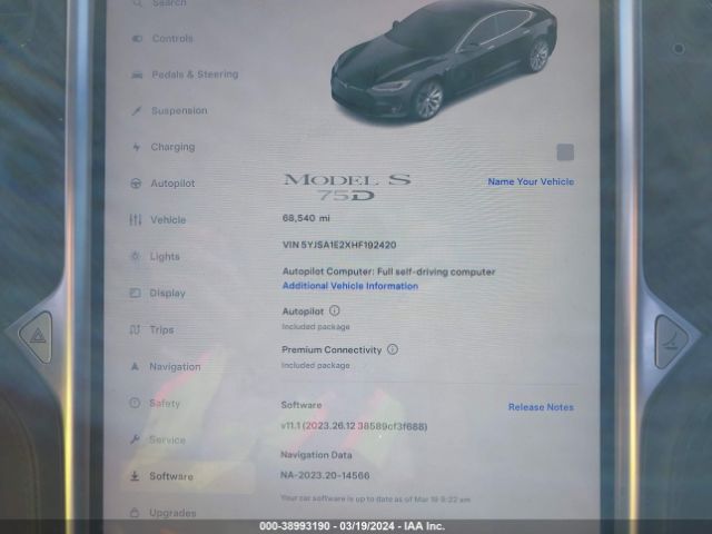 5YJSA1E2XHF192420 Tesla Model S 100d/60d/75d/90d/p100d