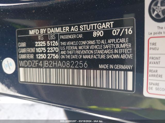 WDDZF4JB2HA082256 Mercedes-Benz E 300