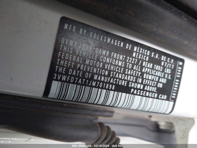 3VWFD7AT1JM701898 Volkswagen Beetle 2.0t Coast/2.0t S