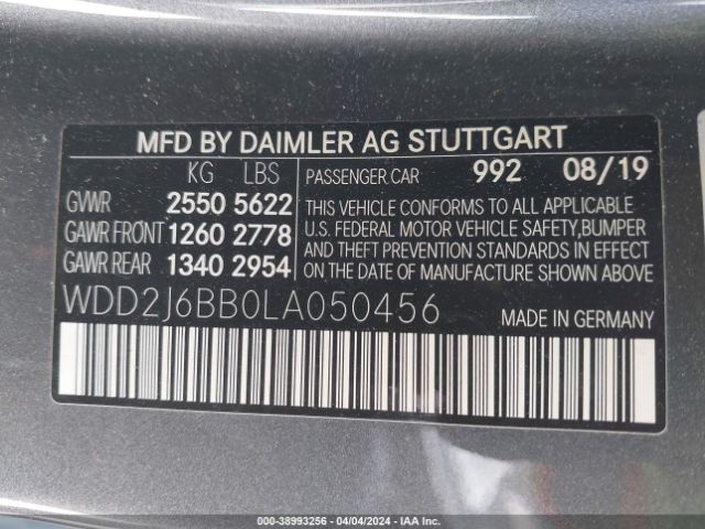 2020 MERCEDES-BENZ AMG CLS 53 WDD2J6BB0LA050456 Photo 8