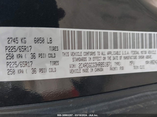 Dodge Grand Caravan Sxt 2017 2C4RDGCG3HR851871 Image 9