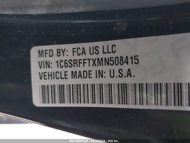 RAM 1500 Big Horn  4x4 5'7 Box 2021 1C6SRFFTXMN508415 Image 9