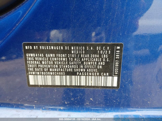 3VW7M7BU3RM024683 Volkswagen Jetta 1.5t Se