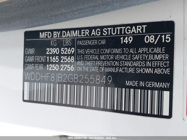 WDDHF8JB2GB255849 Mercedes-Benz E 350 4matic