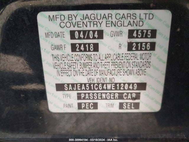 2004 JAGUAR X-TYPE SAJEA51C64WE12049 Photo 8