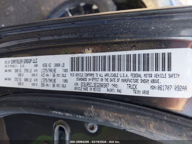 RAM 2500 Tradesman 2014 3C6UR5CL3EG280307 Image 9