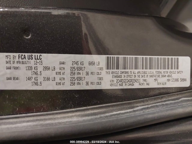 Dodge Grand Caravan R/t 2016 2C4RDGEGXGR224211 Image 9