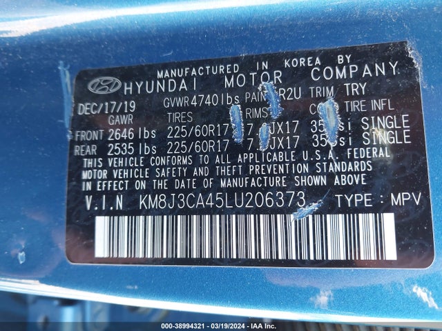 Hyundai Tucson Value 2020 KM8J3CA45LU206373 Image 9