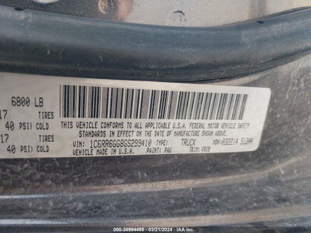 1C6RR6GG8GS299410 RAM 1500 Slt