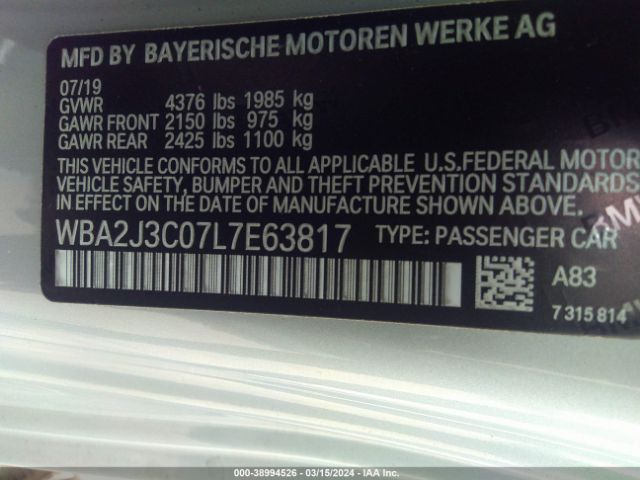WBA2J3C07L7E63817 BMW 230i Xdrive