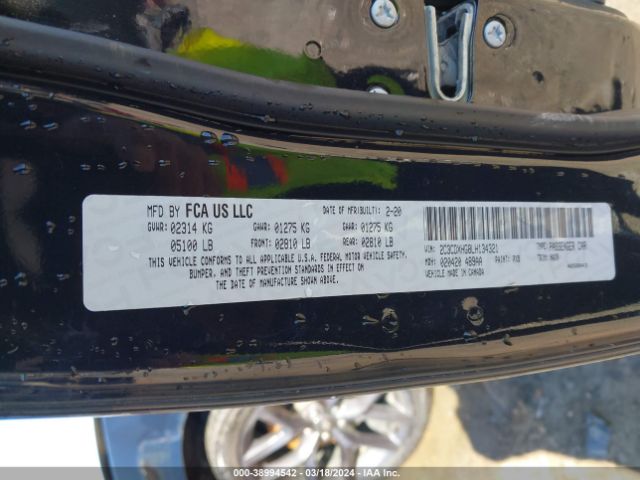 2C3CDXHG8LH134321 Dodge Charger Gt Rwd