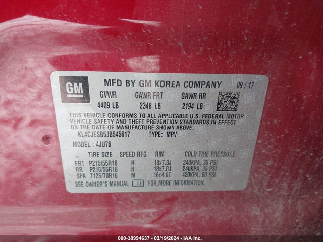KL4CJESB5JB545617 Buick Encore Preferred