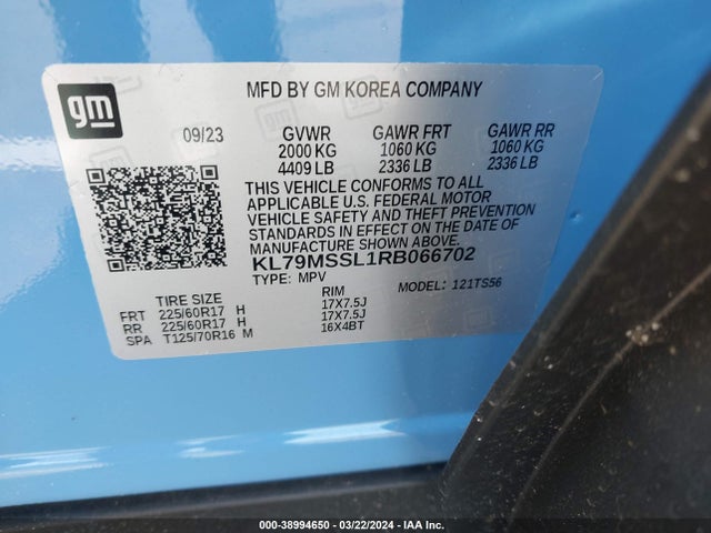 Chevrolet Trailblazer Awd Activ 2024 KL79MSSL1RB066702 Image 9
