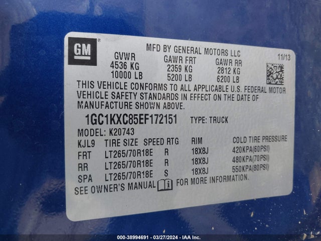 Chevrolet Silverado 2500hd Lt 2014 1GC1KXC85EF172151 Image 9