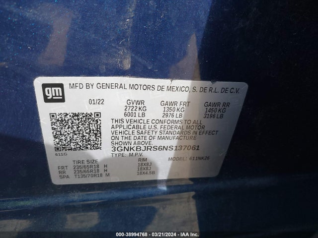 Chevrolet Blazer Awd 3lt 2022 3GNKBJRS6NS137061 Image 9