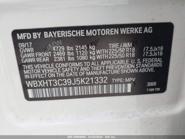 WBXHT3C39J5K21332 BMW X1 Xdrive28i