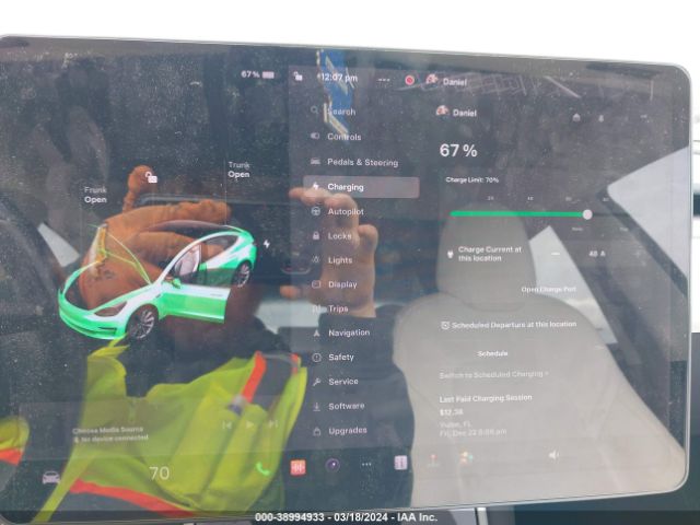 5YJ3E1EB7KF214082 Tesla Model 3 Long Range/performance
